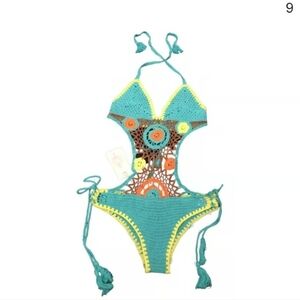 Raga Crocheted One Piece Swim Suit NWT Sz S